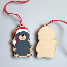 Load image into Gallery viewer, Wooden Christmas Decoration - Mole - By Kate Elford
