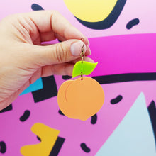 Load image into Gallery viewer, Peach Statement Earrings - Acrylic Earrings - Silly Loaf