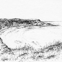 Load image into Gallery viewer, Runswick Bay - Pencil Drawn Illustration - Square Print - Carbon Art