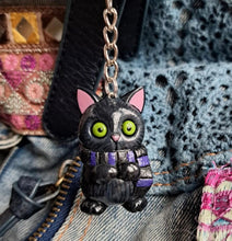 Load image into Gallery viewer, Black Cat Charms - Key ring / Bag Charm - Pins and Noodles