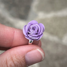Load image into Gallery viewer, Paper Rose Flower Ring - Adjustable - Lots of Colours - Turn the Page Design