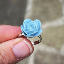 Load image into Gallery viewer, Paper Rose Flower Ring - Adjustable - Lots of Colours - Turn the Page Design