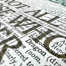 Load image into Gallery viewer, Close-up of a dictionary page with text and definitions.