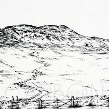 Load image into Gallery viewer, Whernside - Three Peaks - Pencil Drawn Illustration - 2 sizes - Square Print - Carbon Art