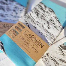 Load image into Gallery viewer, Tea Towel - The 3 Peaks - Three Peaks - Pencil Drawn Illustration - Carbon Art