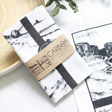 Load image into Gallery viewer, Tea Towel - Yorkshire Landmarks - Pencil Drawn Illustration - Carbon Art