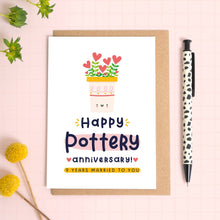 Load image into Gallery viewer, Pottery Anniversary Card - 9th Wedding Anniversary - Joanne Hawker