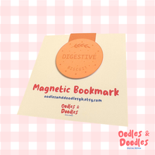 Load image into Gallery viewer, Bookmark - Digestive Biscuit Magnetic Bookmark - Bookworm and Biscuit Lovers - Oodles & Doodles