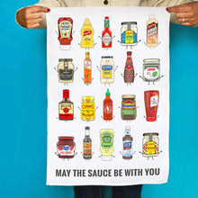Load image into Gallery viewer, Tea Towel - May the Sauce be With You - Funny Sauces Tea Towel - Of Life & Lemons