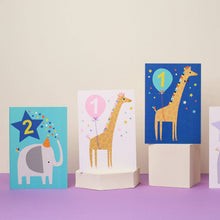 Load image into Gallery viewer, 1st Birthday Card - Joyful Giraffe - First Birthday Card - Mifkins