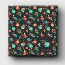 Load image into Gallery viewer, Bauble Noire Wrapping Paper and Matching Gift Tag - sustainable & eco-friendly - Curlicue