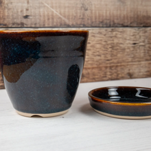 Load image into Gallery viewer, Ceramic Plant Pot - Blue Amber - Thrown In Stone
