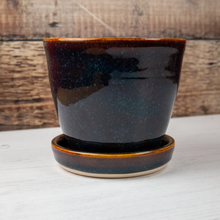 Load image into Gallery viewer, Ceramic Plant Pot - Blue Amber - Thrown In Stone