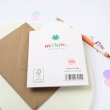 Load image into Gallery viewer, Greetings Card - Playful Bug Hotel - Die Cut Birthday Card for Kids with Cute Critters - Mifkins