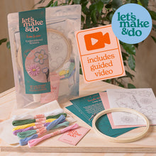 Load image into Gallery viewer, Craft Kit - Learn To Sew Your Own Embroidered Flowers Craft Kit - Beginners Sewing Kit - Let's Make & Do