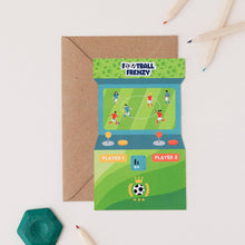 Load image into Gallery viewer, Greetings Card - Football Frenzy Arcade Shaped Birthday Card - Mifkins