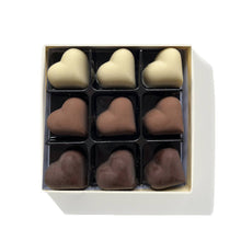 Load image into Gallery viewer, Chocolate Hearts - Box of Nine Assorted Heart Shaped Chocolates - Choc on Choc