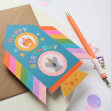 Load image into Gallery viewer, Greetings Card - Rocket Birthday Card - Mifkins