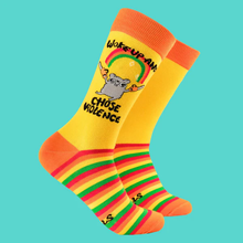 Load image into Gallery viewer, Hamster Socks - Woke Up and Chose Violence - Katie Abey