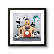 Load image into Gallery viewer, Print - Christian Fellowsheep - Sheep Puns - Mervyn Tay Art