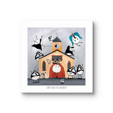 Load image into Gallery viewer, Print - Christian Fellowsheep - Sheep Puns - Mervyn Tay Art
