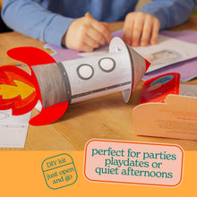 Load image into Gallery viewer, Crafting Kit for Children - Make Your Own Space Rocket - 3D Kids Colouring Craft Kit - Images by Let's Make & Do
