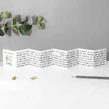 Load image into Gallery viewer, 60th Birthday Card - Mini Concertina Fold-Out Banner - Coulson Macleod