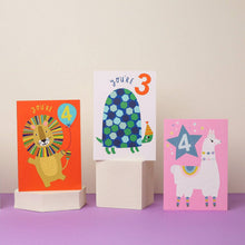 Load image into Gallery viewer, Greetings Card - 3rd Birthday - Tortoise Age 3 Card - Mifkins