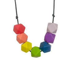 Load image into Gallery viewer, Teething Necklace - Rainbow Hex - Geometric Silicon Bead Teething Jewellery - Mama Knows