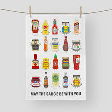 Load image into Gallery viewer, Tea Towel - May the Sauce be With You - Funny Sauces Tea Towel - Of Life & Lemons