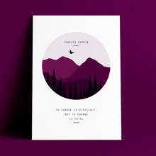 Load image into Gallery viewer, Print - A3 - To Change is Difficult. Not to Change is Fatal - Charles Darwin Quote Print - Blush and Blossom