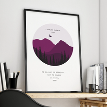 Load image into Gallery viewer, Print - A3 - To Change is Difficult. Not to Change is Fatal - Charles Darwin Quote Print - Blush and Blossom