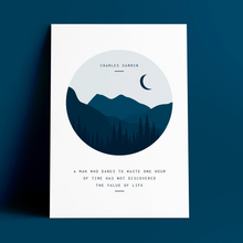 Load image into Gallery viewer, Print - A3 - The Value of Life - Charles Darwin Quote Print - Blush and Blossom