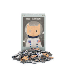 Load image into Gallery viewer, Mini Jigsaw Puzzle - Meow Armstrong - Cat Puns - 99 Piece Mini Jigsaw Puzzle - Neil Armstrong - Happily Puzzles