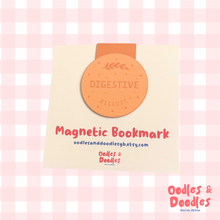 Load image into Gallery viewer, Bookmark - Digestive Biscuit Magnetic Bookmark - Bookworm and Biscuit Lovers - Oodles & Doodles