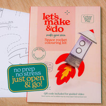 Load image into Gallery viewer, Crafting Kit for Children - Make Your Own Space Rocket - 3D Kids Colouring Craft Kit - Images by Let's Make & Do