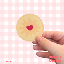 Load image into Gallery viewer, Sticker - Jammie Dodger Vinyl Sticker - British Biscuit Decal - Oodles & Doodles