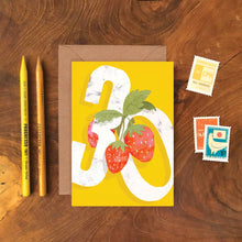 Load image into Gallery viewer, 30th Birthday Card - Strawberry Thirty Birthday Card - Emily Nash Illustration