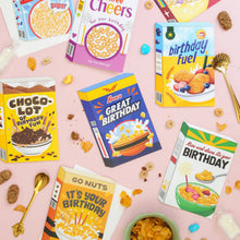 Load image into Gallery viewer, Greetings Card - Choco-Lot Funny Chocolate Cereal Box Birthday Card - Retro Puns - Ricicle