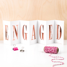 Load image into Gallery viewer, Engaged - Luxury Concertina Foil Banner Card - Greetings Card - Coulson Macleod