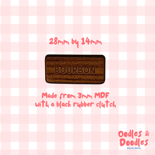 Load image into Gallery viewer, Wooden Pin - Bourbon Biscuit Wooden Pin - Eco-Friendly MDF Brooch - Oodles & Doodles