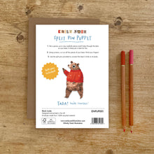 Load image into Gallery viewer, Bear Split Pin Puppet A5 Birthday Greeting Card - Make your own Bear Puppet - Emily Nash Illustration