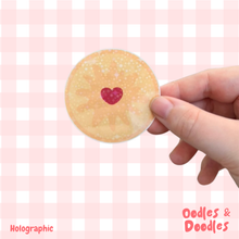 Load image into Gallery viewer, Sticker - Jammie Dodger Vinyl Sticker - British Biscuit Decal - Oodles & Doodles