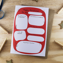 Load image into Gallery viewer, Colour In Christmas Keepsake Card - Personalisable Colour In Greetings Card - Let's Make & Do