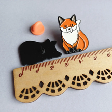 Load image into Gallery viewer, Enamel Pin - The Fearless Fox - Positive Pin - By Kate Elford
