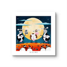Load image into Gallery viewer, Print - The Full Moo'n - Cow Puns - Moony - Mervyn Tay Art