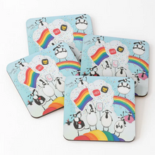 Load image into Gallery viewer, Coaster - Gays and Baasexuals - Sheep Puns - Inclusive - Mervyn Tay Art