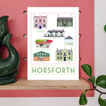 Load image into Gallery viewer, Horsforth Landmarks travel inspired poster print - Sweetpea & Rascal - Yorkshire prints - Yorkshire scenes and landmarks