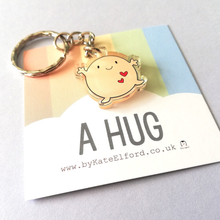 Load image into Gallery viewer, Acrylic Keyring - A Hug - Cute mini hug key ring - By Kate Elford