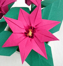 Load image into Gallery viewer, Christmas Pink Poinsettia - Origami Paper Poinsettia - Origami Blooms